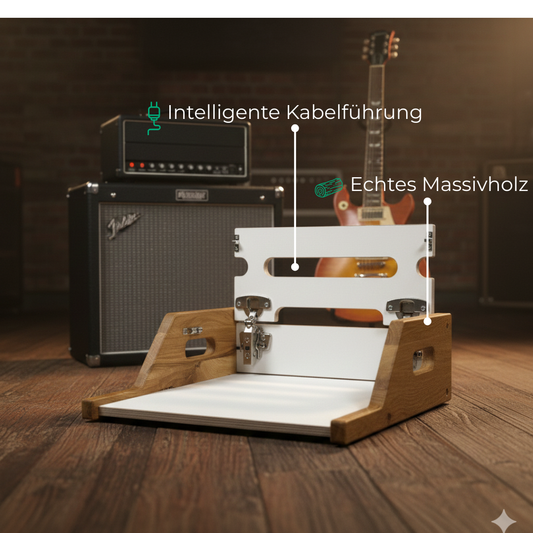Pedalboard "STAGE" - 50cm x 33cm - noir - Parfait pour guitare électrique, guitare acoustique, basse électrique et plus encore !