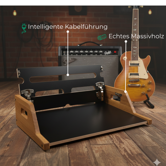 Pedalboard "STAGE" - 50cm x 33cm - noir - Parfait pour guitare électrique, guitare acoustique, basse électrique et plus encore !