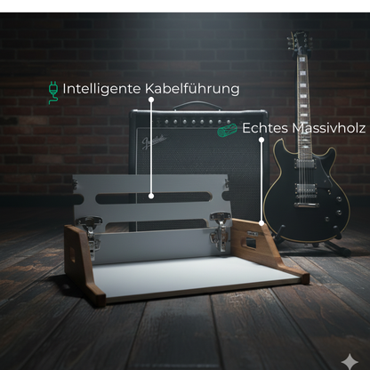 Pedalboard "STAGE" - 50cm x 33cm - noir - Parfait pour guitare électrique, guitare acoustique, basse électrique et plus encore !